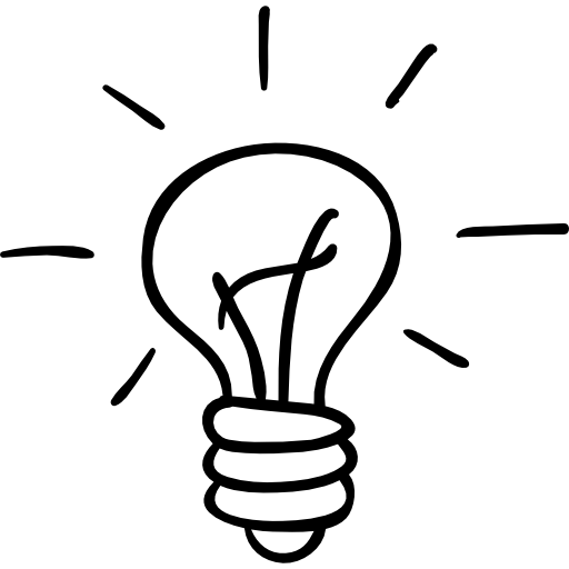 Dessin d'une ampoule pour représenter la créativité qu'il faut pour mettre en place une stratégie digitale